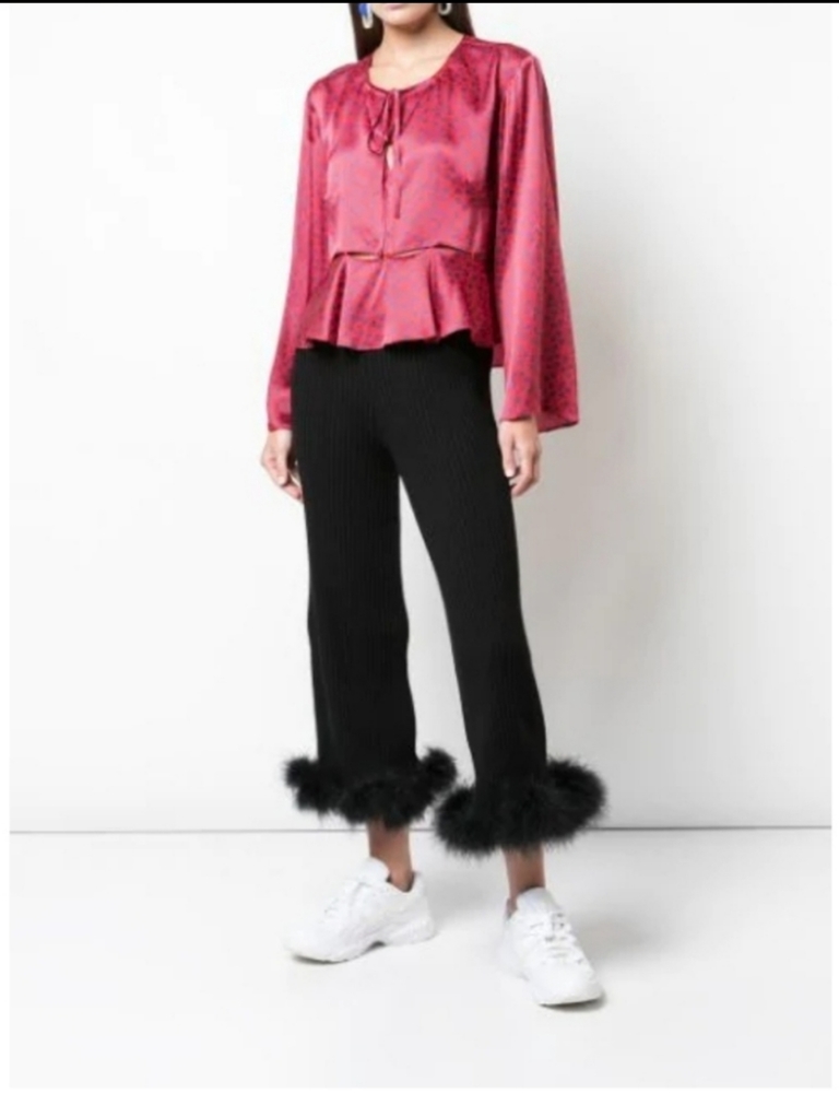 Opening Ceremony 100% Silk Statement Blouse with Cut Outs